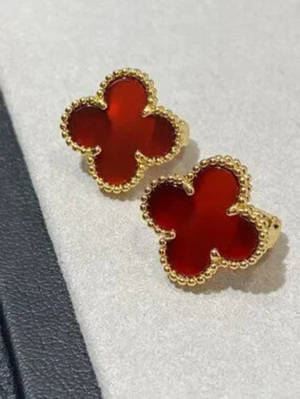 Van Cleef & Arpels red stud earrings